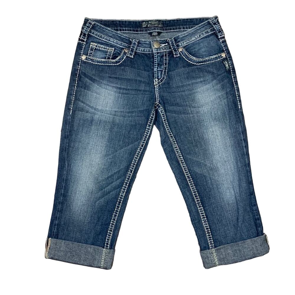 Silver Jeans Aiko Thick Stitched Capri Jeans